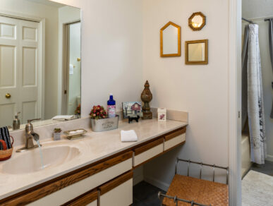 Bathroom vanity in Rose Room